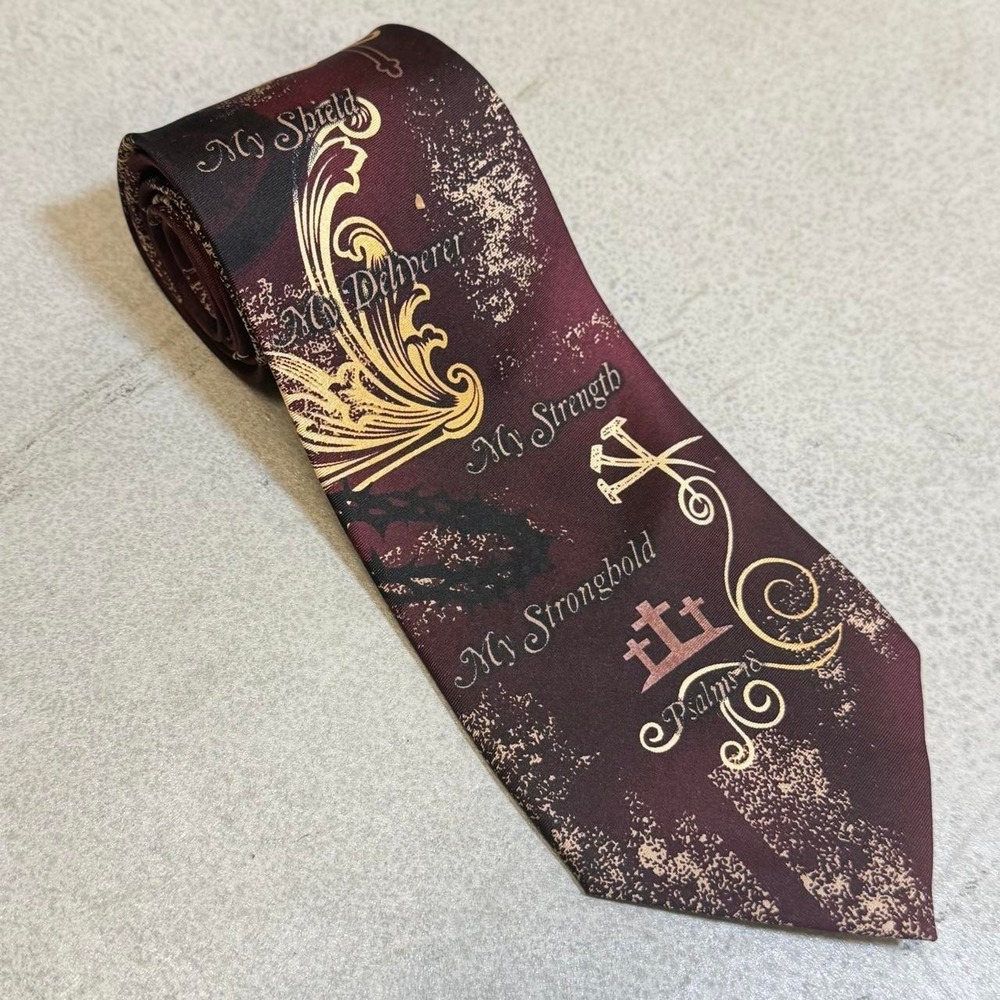 Eagles Wings Christian Necktie with Bible Verses and Crosses